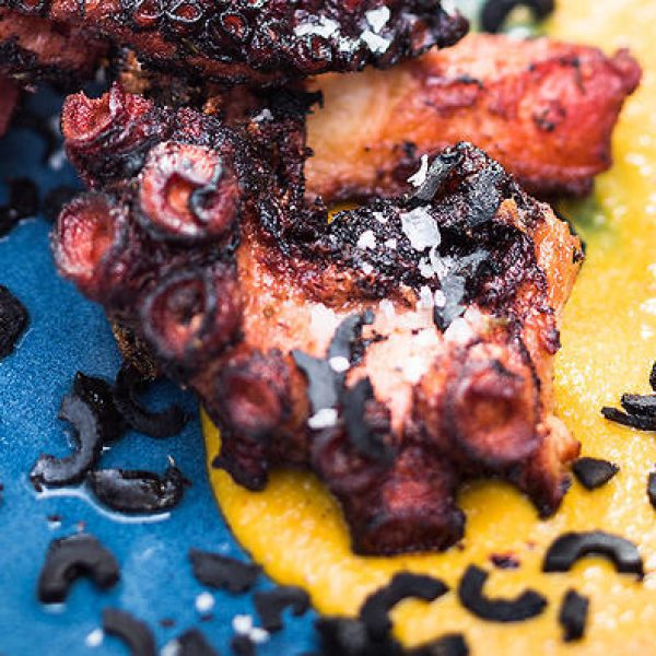 Fried Octopus, Olives & Mandarin